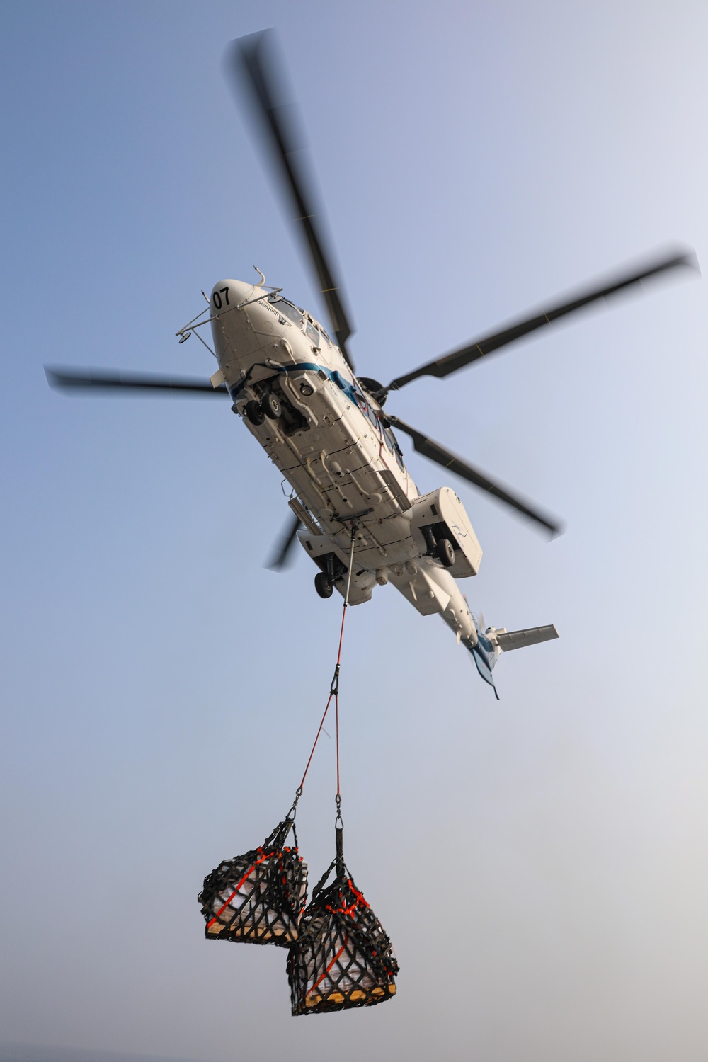 USS Carter Hall (LSD 50) Conducts Vertical Replenishment, Nov. 23, 2023