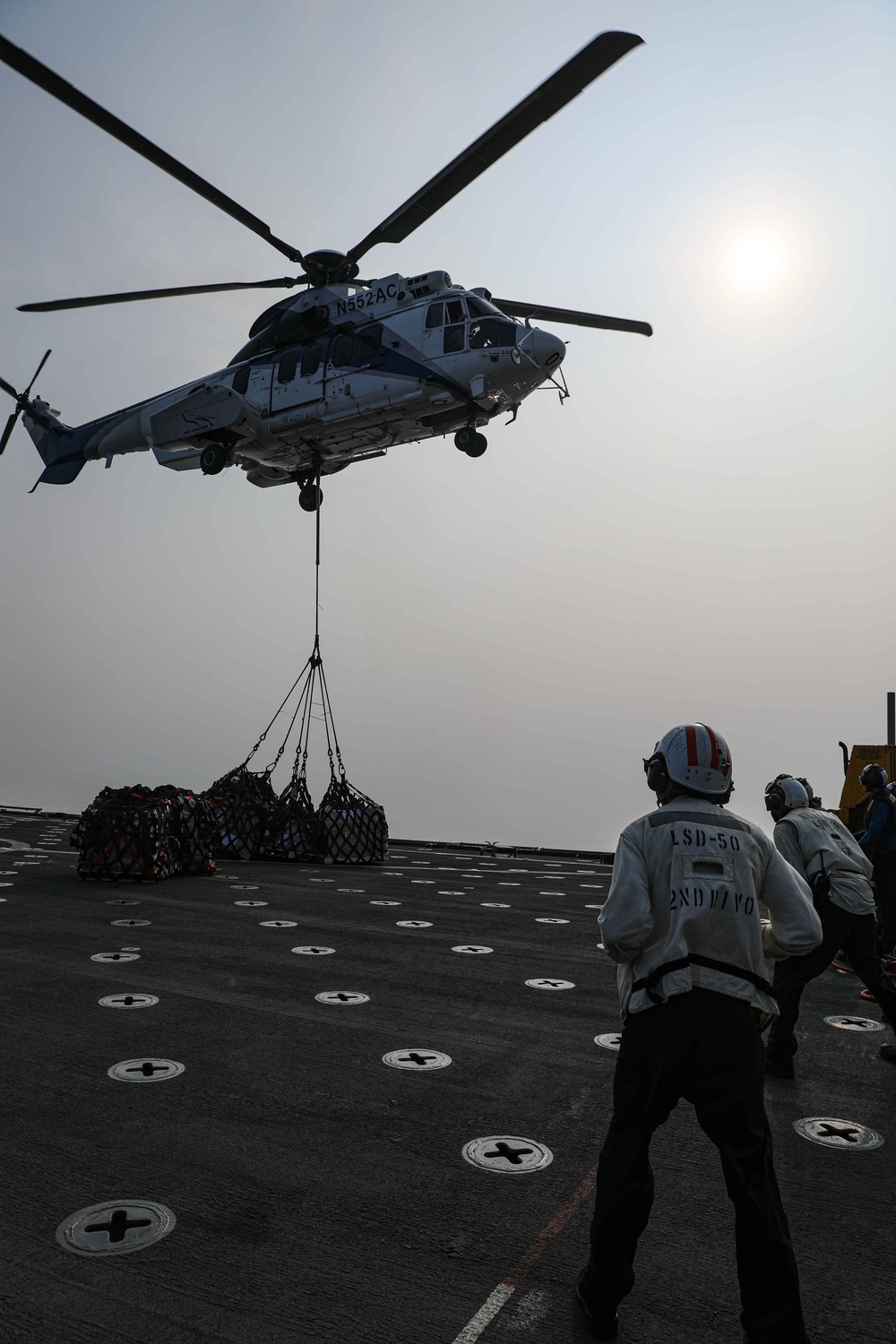 USS Carter Hall (LSD 50) Conducts Vertical Replenishment, Nov. 23, 2023