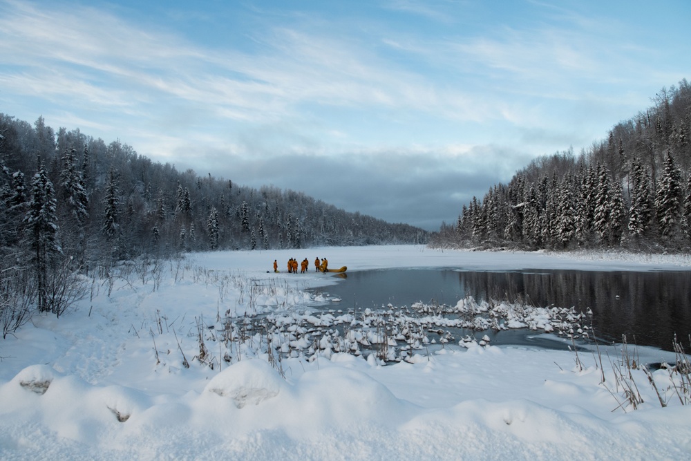 Alaska firefighters learn ice-rescue skills