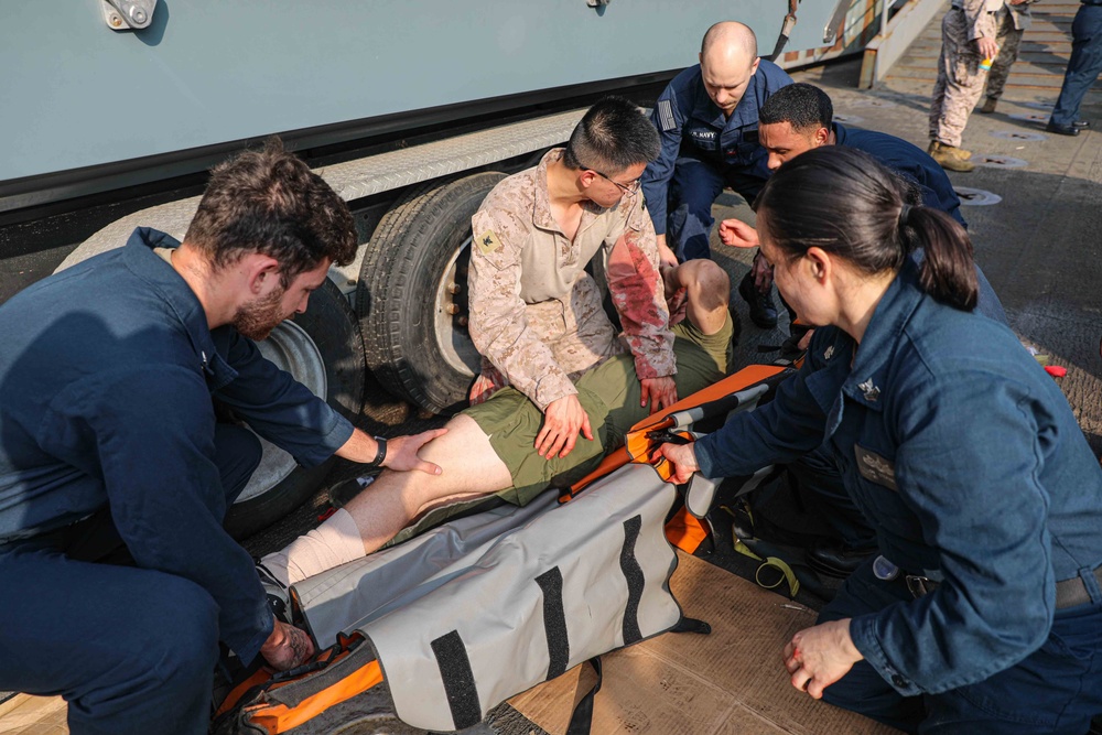 USS Carter Hall (LSD 50) Conducts Mass Casualty Drill, Nov. 27, 2023