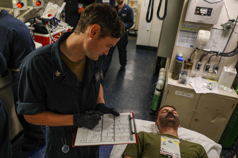 USS Carter Hall (LSD 50) Conducts Mass Casualty Drill, Nov. 27, 2023