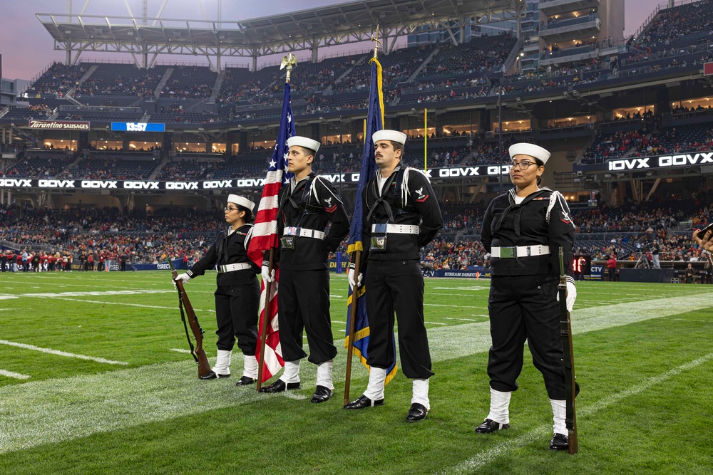 Abraham Lincoln honor guard parades the colors