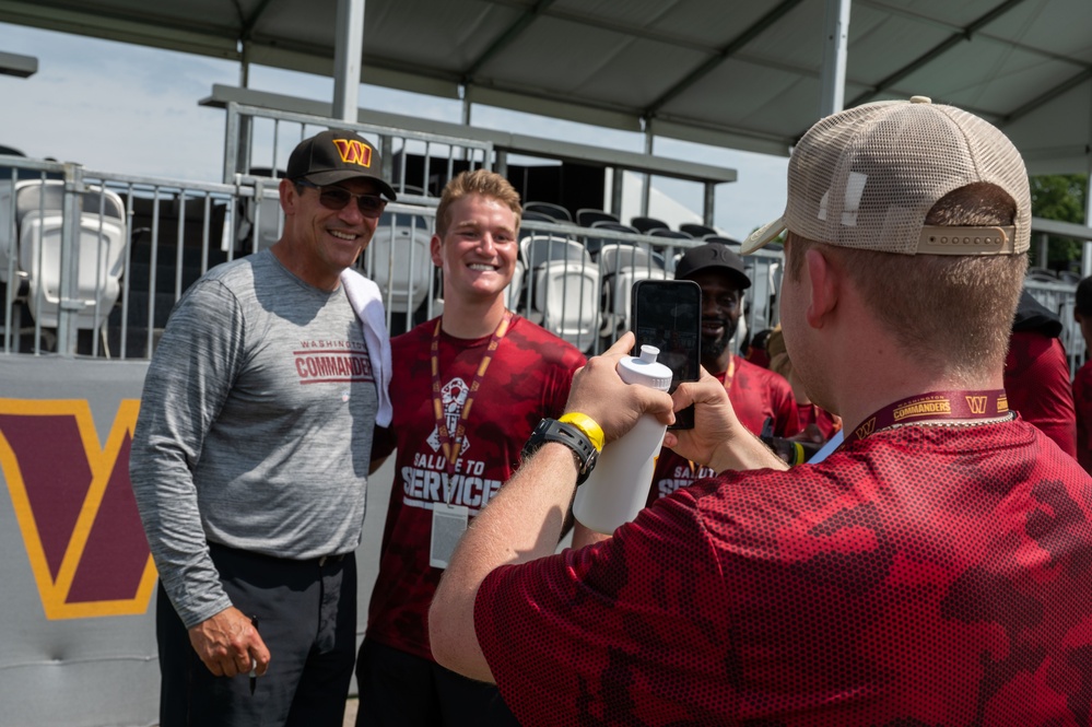 Service members visit Washington Commanders Training Camp