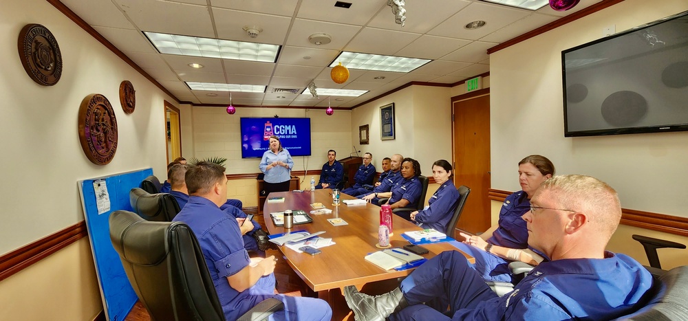 Rear Adm. Cari Thomas visits the U.S. Coast Guard team in Guam