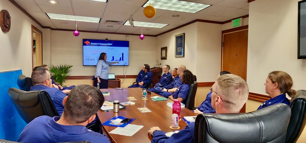 Rear Adm. Cari Thomas visits the U.S. Coast Guard team in Guam