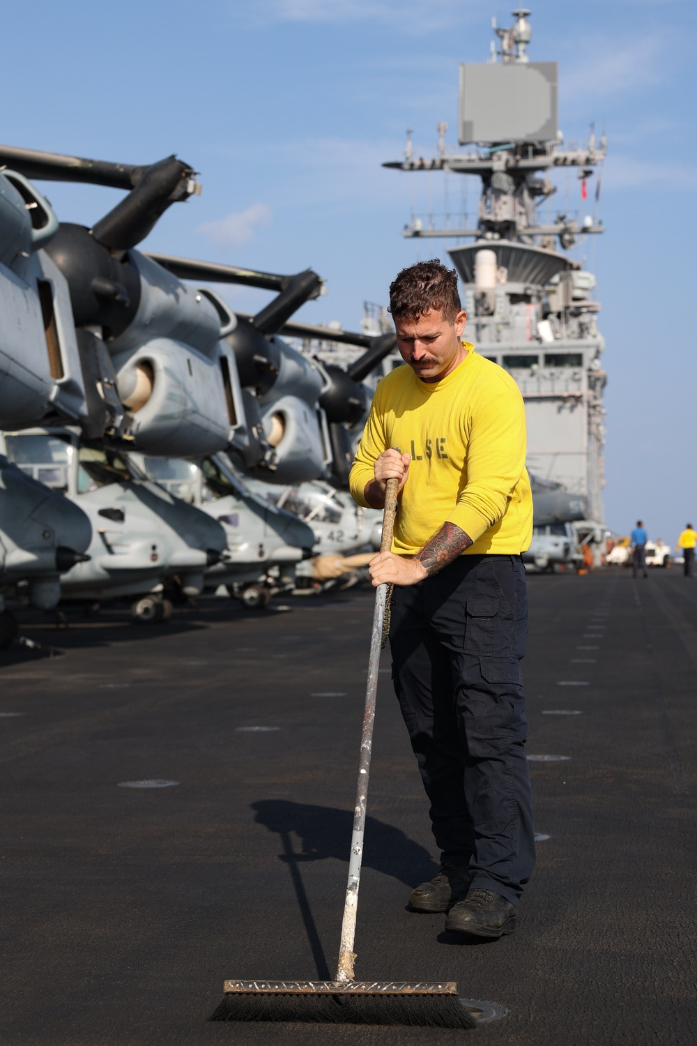 Air Department Cleans the Flight Deck