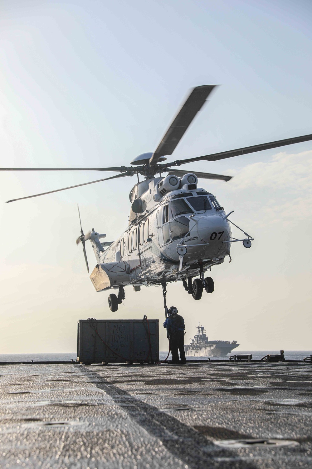 USS Carter Hall (LSD 50) Conducts Vertical Replenishment, Dec. 6, 2023