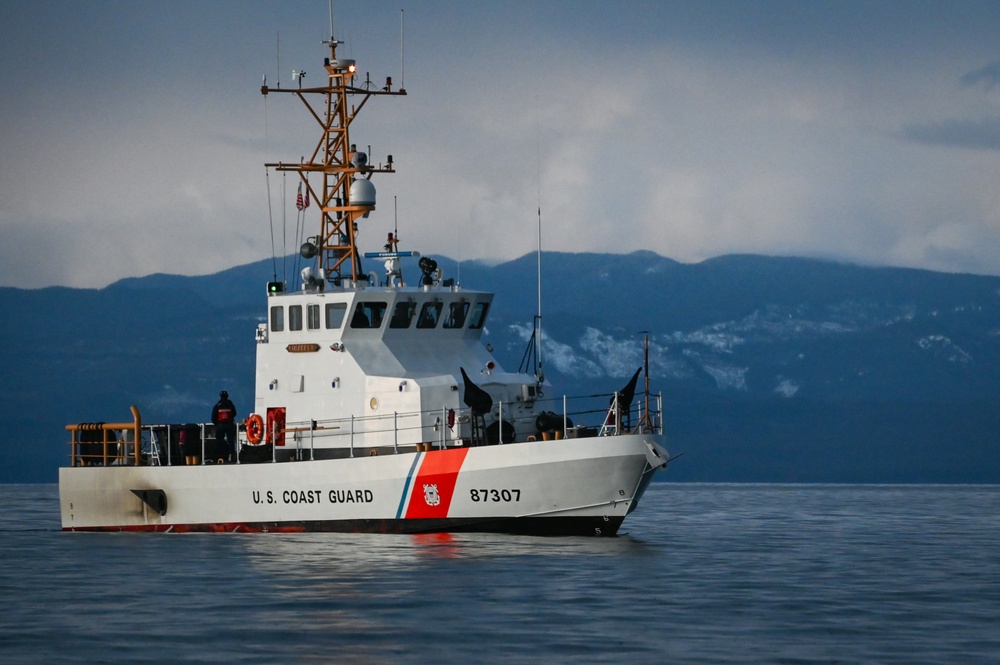 Coast Guard Cutter Osprey operates in the Strait of Juan de Fuca