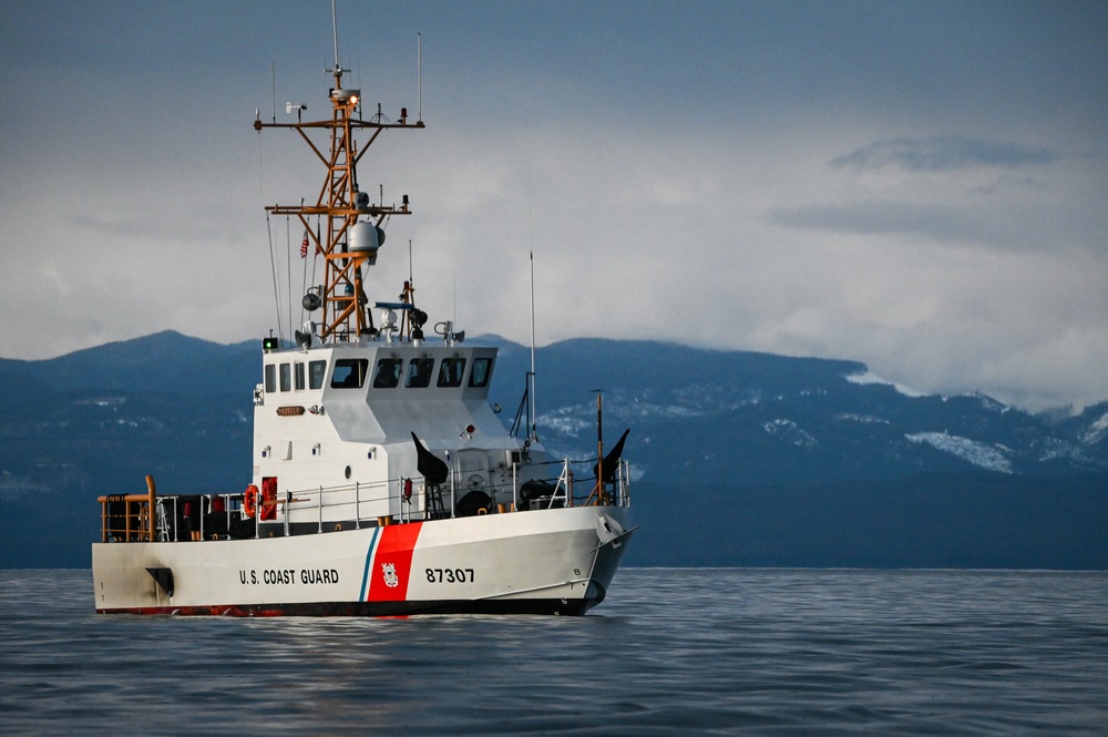 Coast Guard Cutter Osprey operates in the Strait of Juan de Fuca