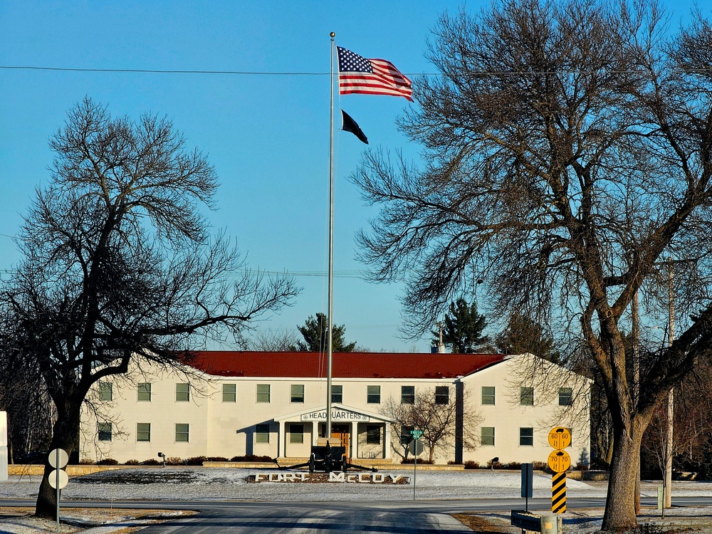 American Flag and Fort McCoy