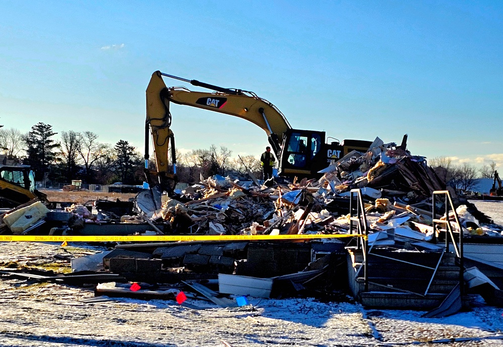 Contractors demolish old Installation Legal Office building at Fort McCoy