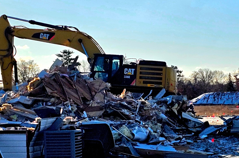 Contractors demolish old Installation Legal Office building at Fort McCoy