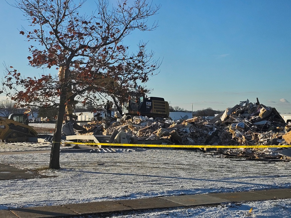 Contractors demolish old Installation Legal Office building at Fort McCoy