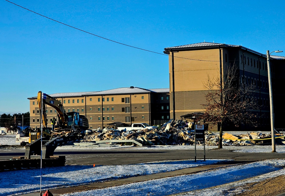 Contractors demolish old Installation Legal Office building at Fort McCoy