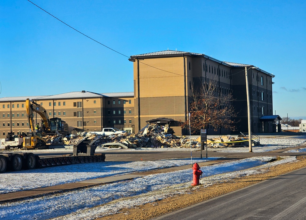 Contractors demolish old Installation Legal Office building at Fort McCoy