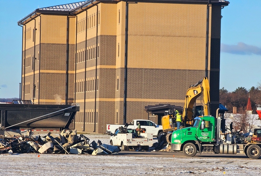 Contractors demolish old Installation Legal Office building at Fort McCoy