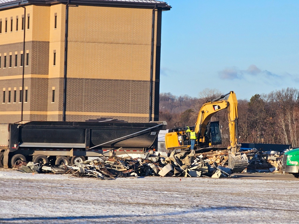 Contractors demolish old Installation Legal Office building at Fort McCoy