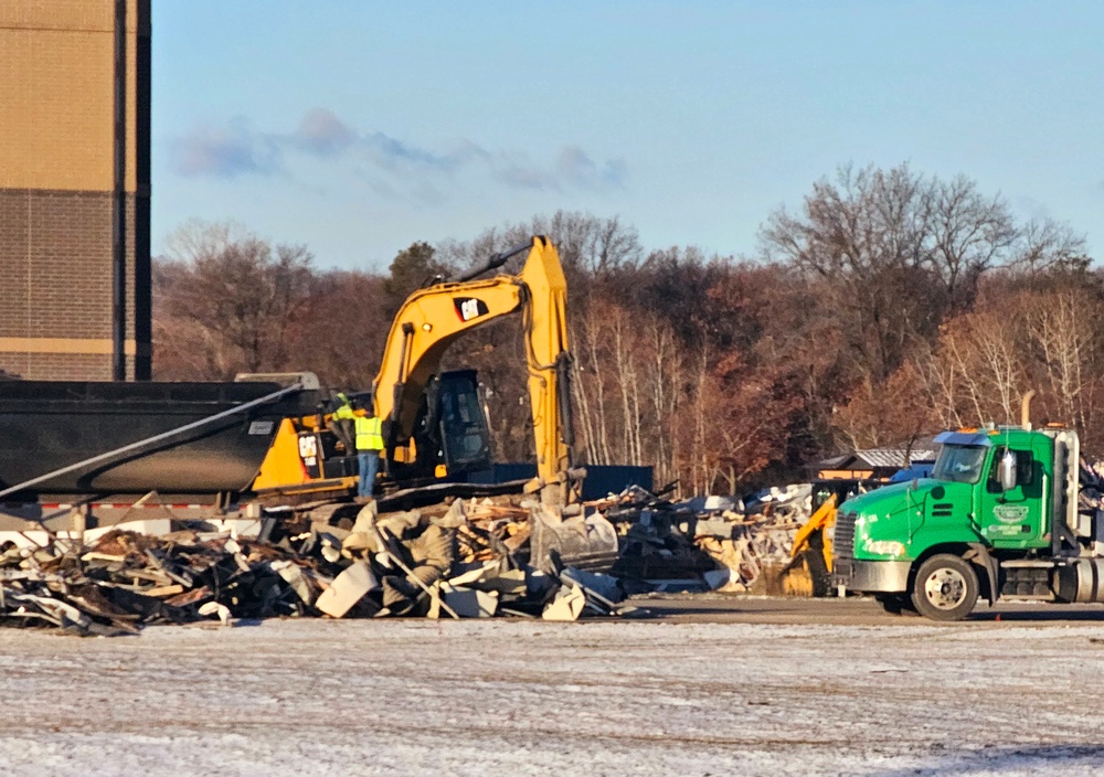 Contractors demolish old Installation Legal Office building at Fort McCoy