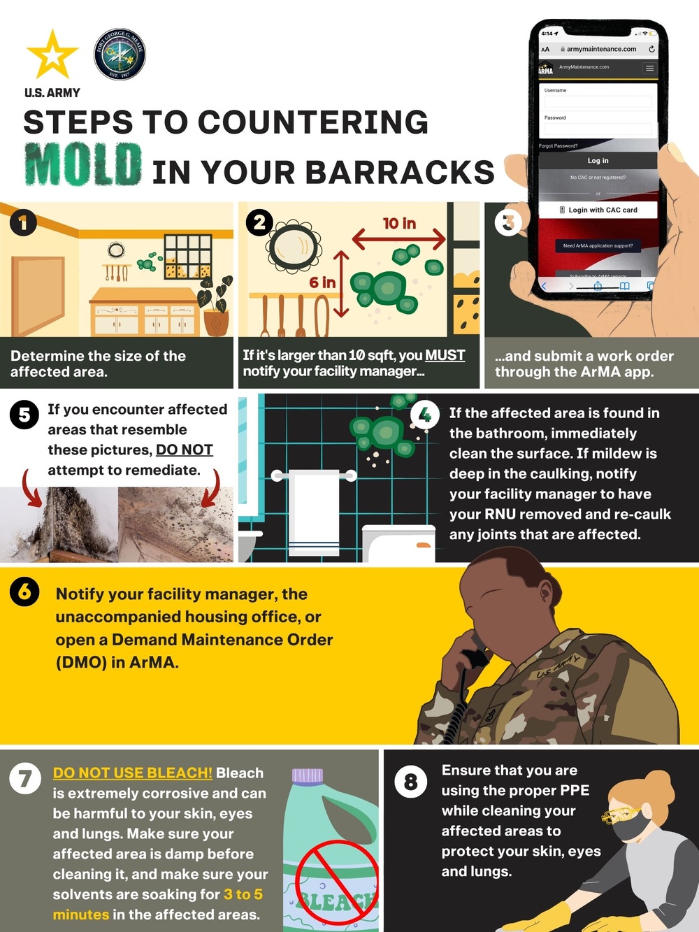 10 Steps to Countering Mold in Your Barracks Infographic