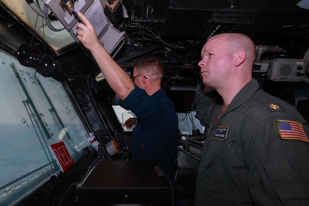 USS Bastaan Flight Operations From Primary Flight Control