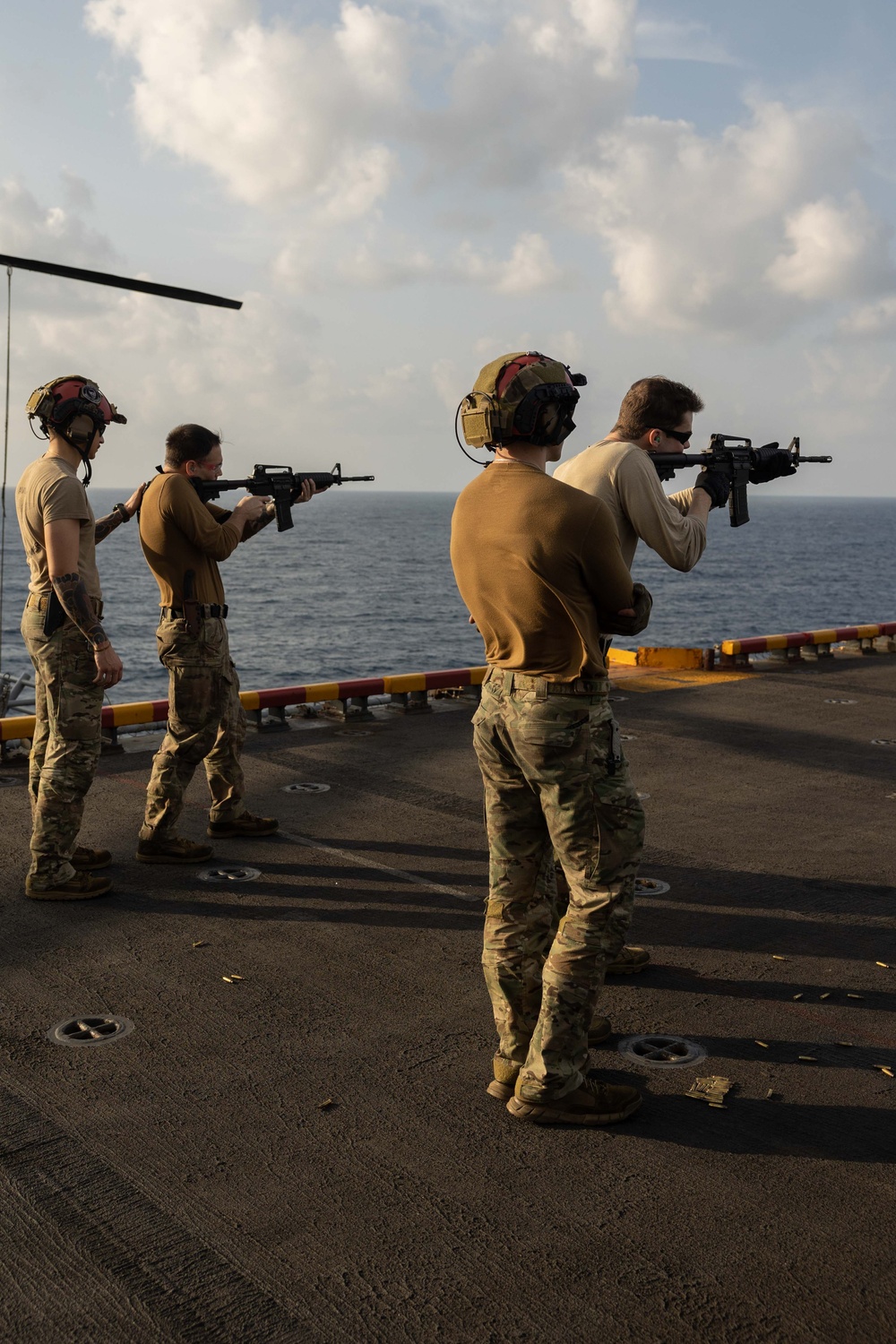 HSC 26 Sailors Execute a Live-Fire Exercise Aboard USS Bataan