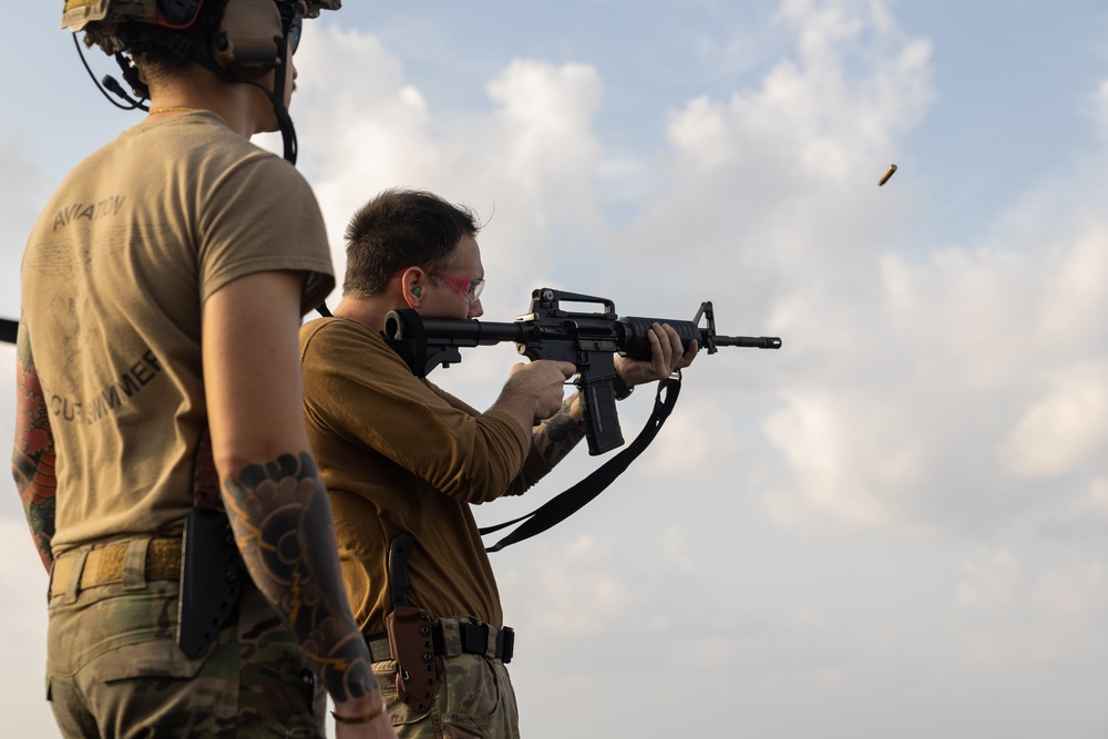 HSC 26 Sailors Execute a Live-Fire Exercise Aboard USS Bataan