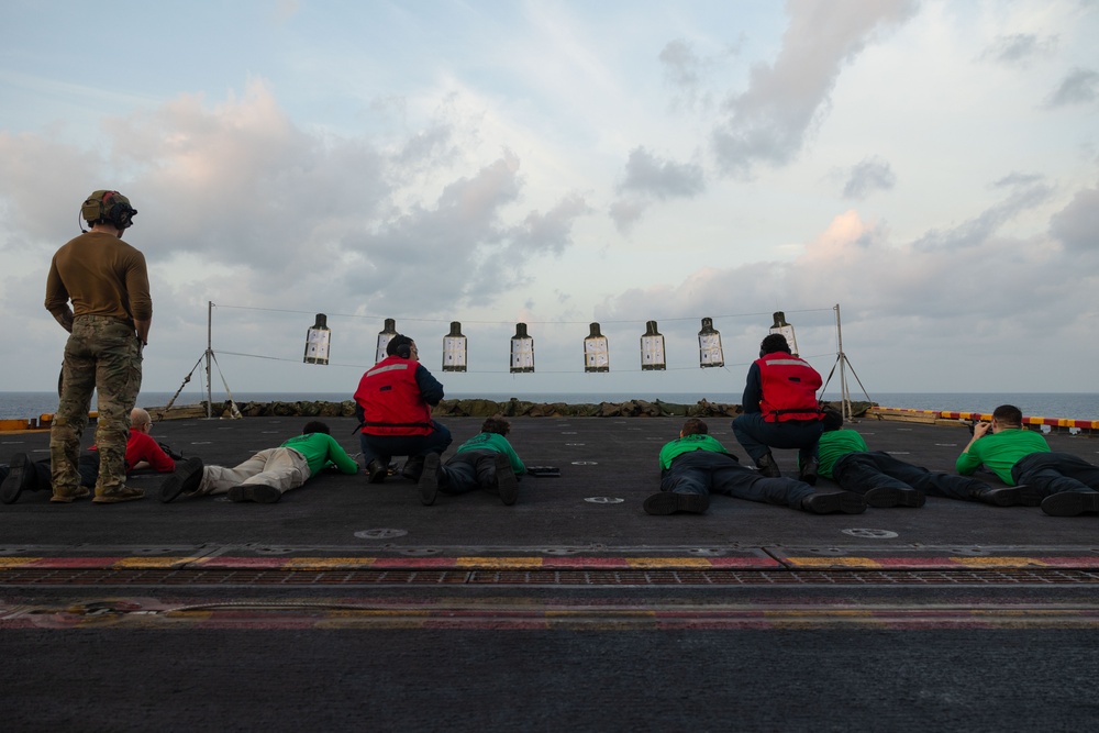 HSC 26 Sailors Execute a Live-Fire Exercise Aboard USS Bataan