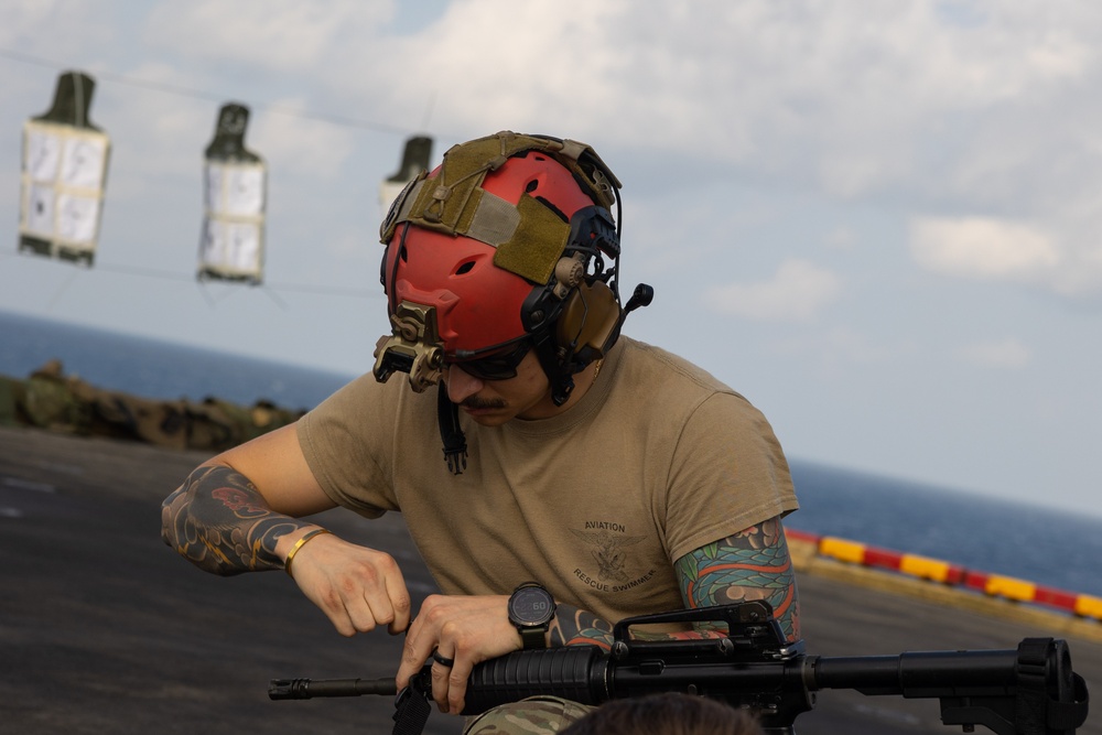 HSC 26 Sailors Execute a Live-Fire Exercise Aboard USS Bataan