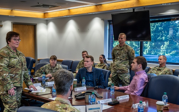 Congresswoman Mary Miller (R-IL) learns about the Citizen Airmen of the 932nd Airlift Wing during recent visit
