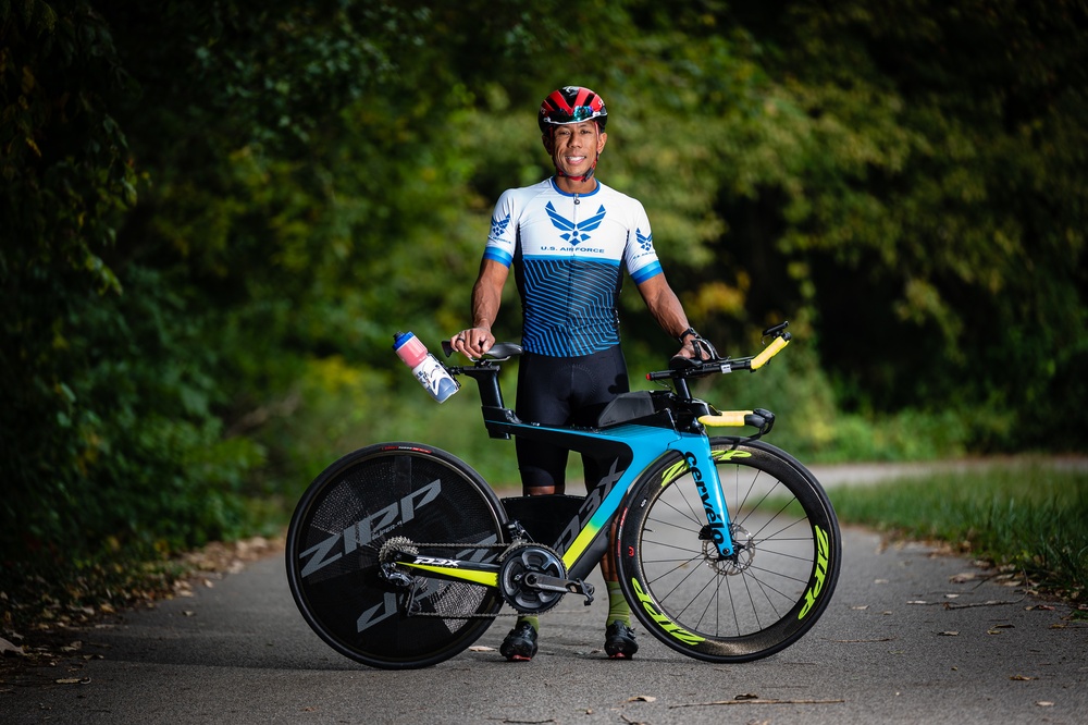 932nd Public Affairs officer represents the Air Force during triathlons