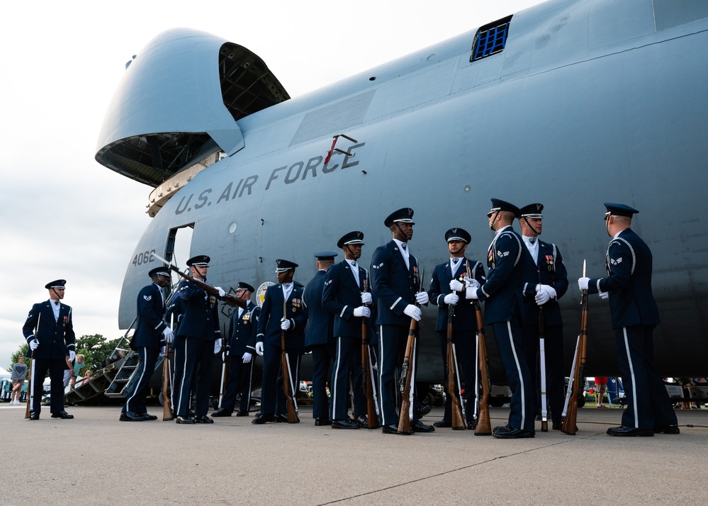 U.S. Air Force Honor Guard Drill Team performs at EAA AirVenture Oshkosh