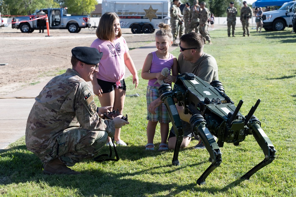 49th Security Forces Squadron demonstrate robotic dog during National Night Out event