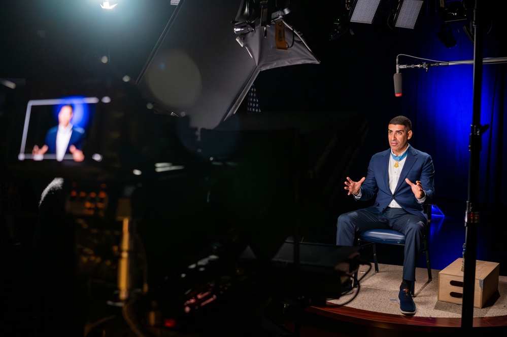 Medal of Honor recipient Florent Groberg interview at the Pentagon