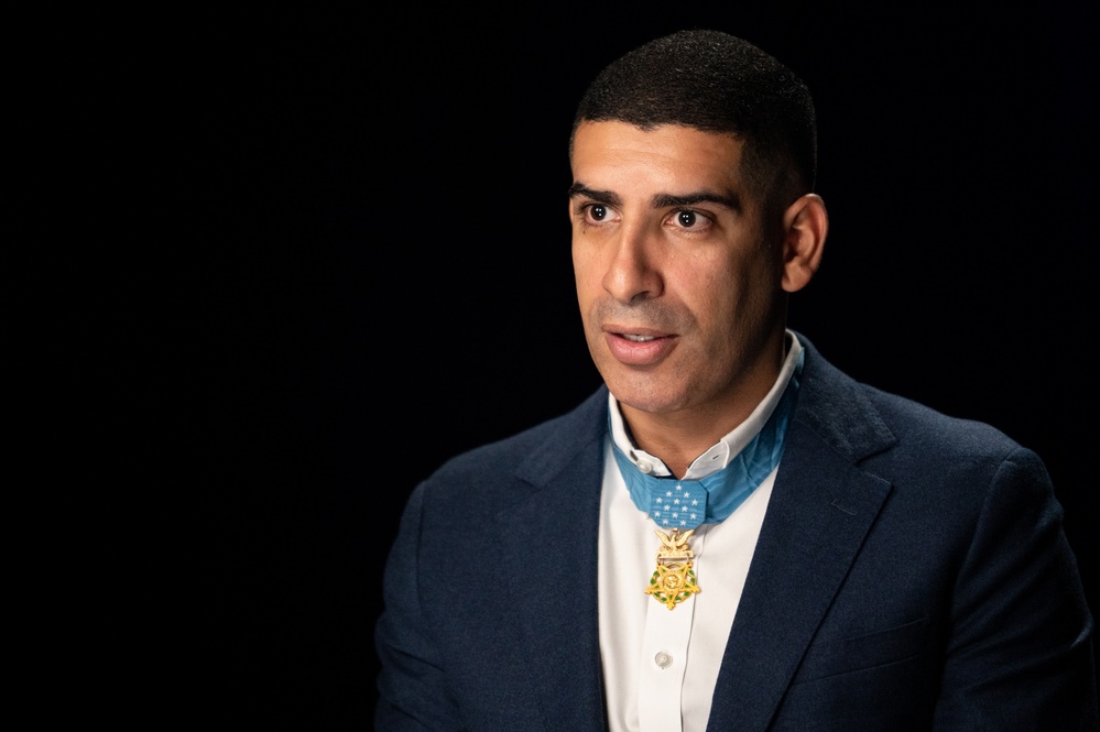 Medal of Honor recipient Florent Groberg interview at the Pentagon