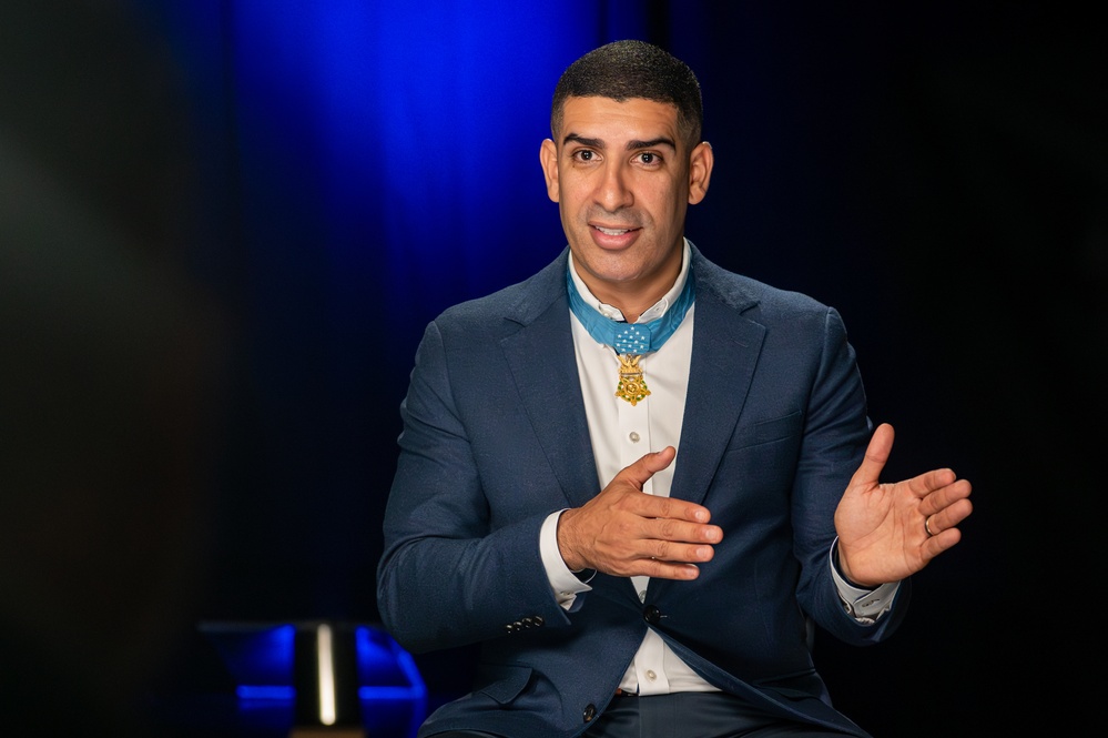 Medal of Honor recipient Florent Groberg interview at the Pentagon