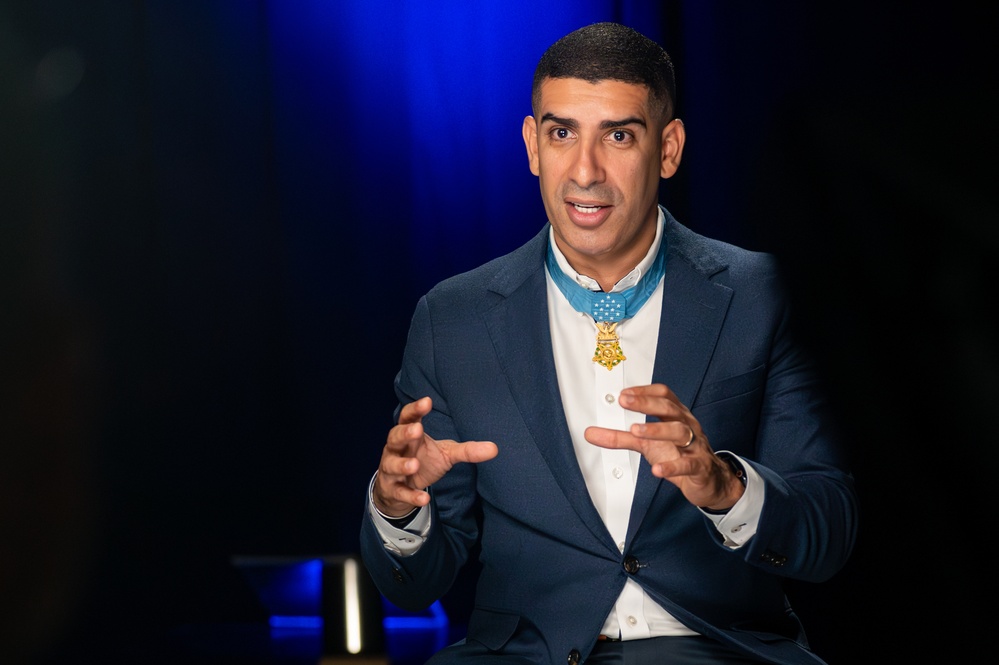 Medal of Honor recipient Florent Groberg interview at the Pentagon