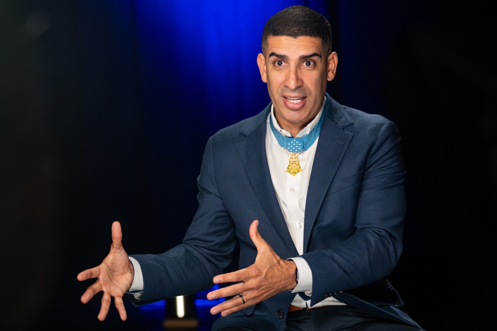 Medal of Honor recipient Florent Groberg interview at the Pentagon