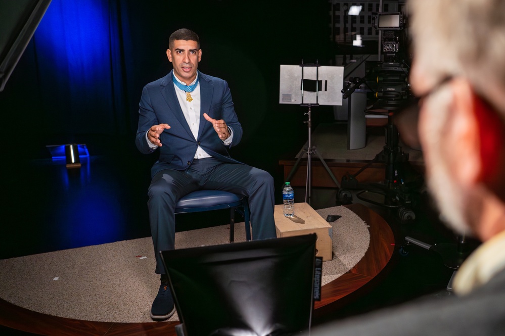 Medal of Honor recipient Florent Groberg interview at the Pentagon