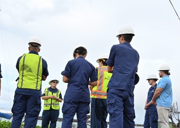 Western Maui Wildfires Emergency Support Function #10 Coast Guard personnel host Coast Guard Fourteenth District leadership for harbor update in Lahaina, Hawaii