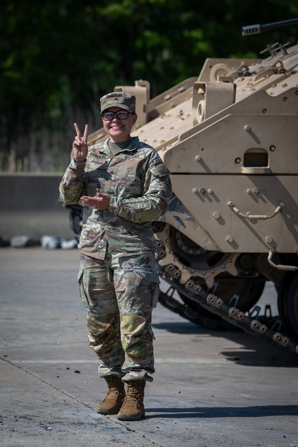 An M2A3 Bradley Fighting Vehicle