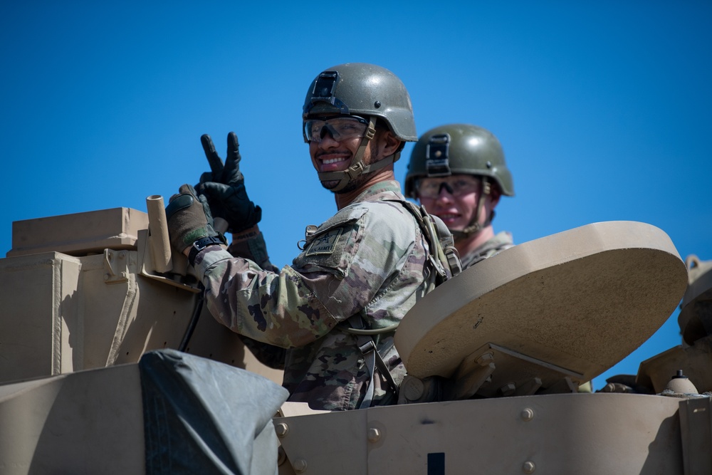 An M2A3 Bradley Fighting Vehicle