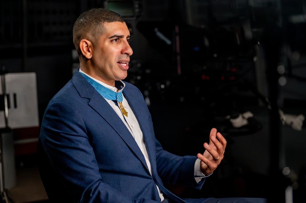 Medal of Honor recipient Florent Groberg interview at the Pentagon