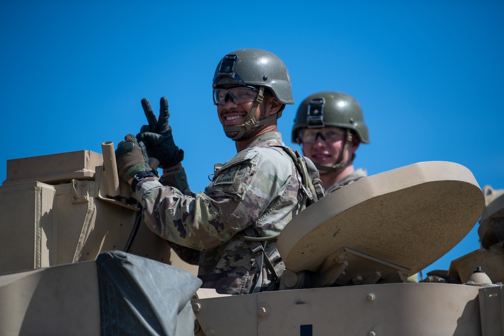 An M2A3 Bradley Fighting Vehicle