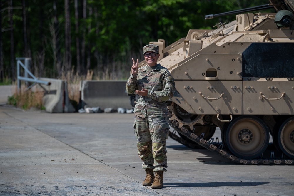 An M2A3 Bradley Fighting Vehicle