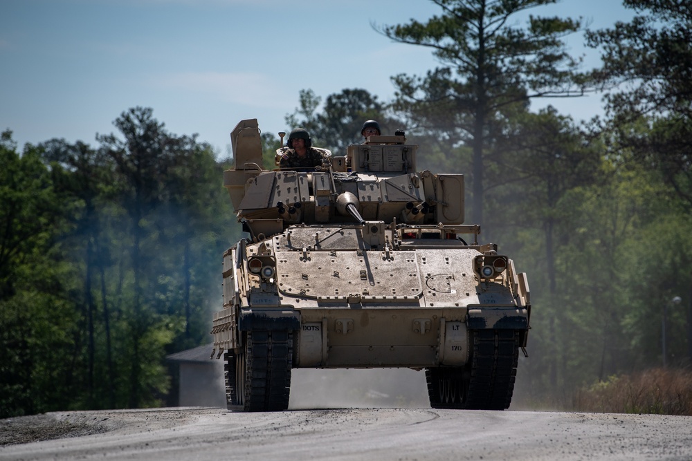 An M2A3 Bradley Fighting Vehicle