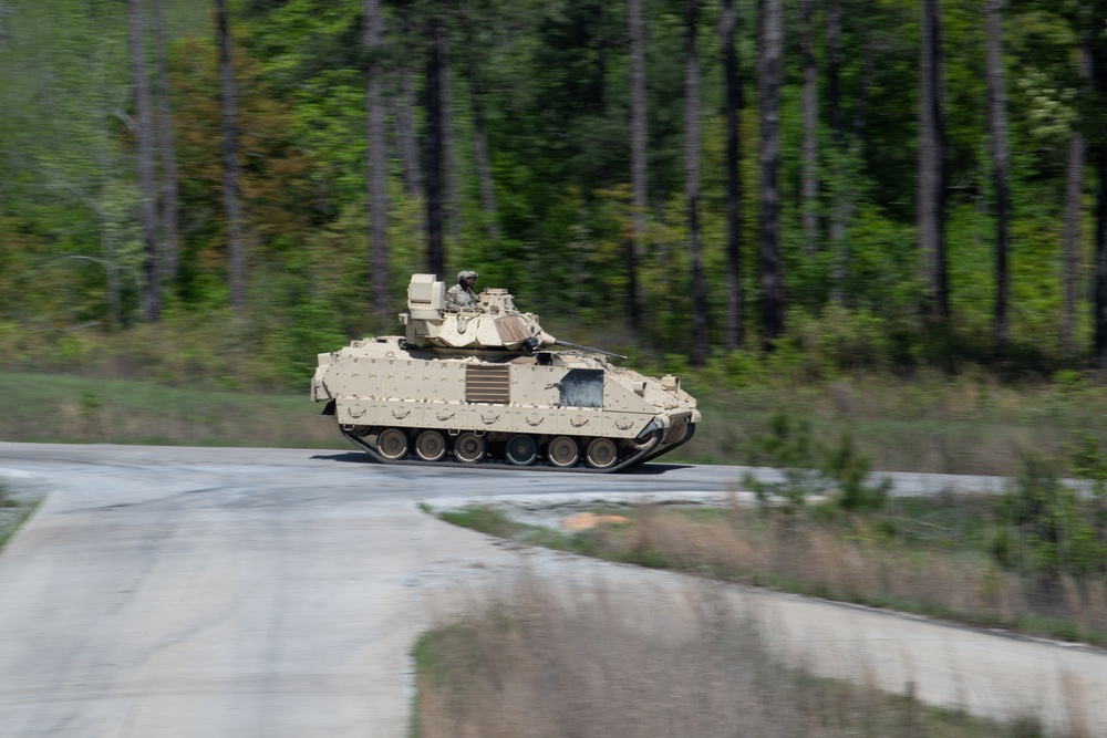 An M2A3 Bradley Fighting Vehicle