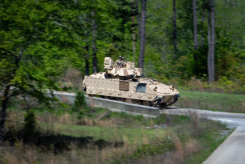 An M2A3 Bradley Fighting Vehicle