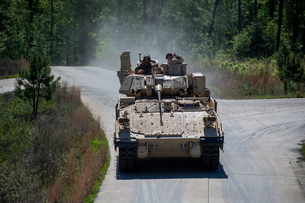 An M2A3 Bradley Fighting Vehicle