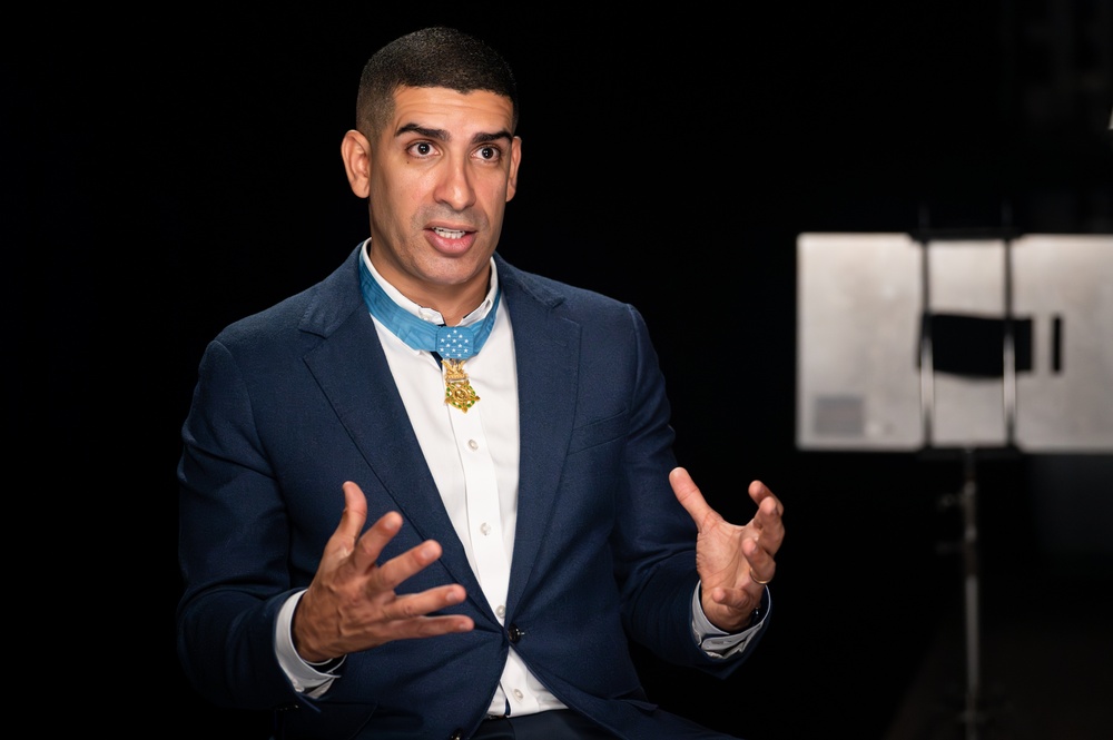 Medal of Honor recipient Florent Groberg interview at the Pentagon