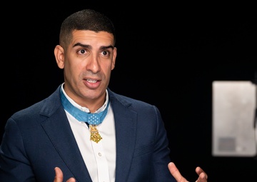 Medal of Honor recipient Florent Groberg interview at the Pentagon